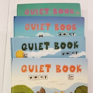 Quiet Sticker Books (4) Numbers, Animals, Food Cars. EUC